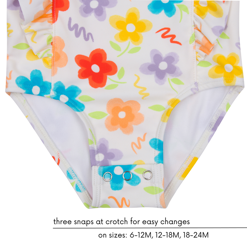 Girls Ruffle One-Piece Swimsuit | "Too Sweet" Blossom-SwimZip UPF 50+ Sun Protective Swimwear & UV Zipper Rash Guards-pos5