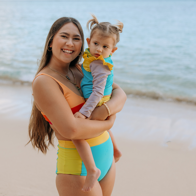 Women's High Waist Bikini Bottoms | "Color Pop"-SwimZip UPF 50+ Sun Protective Swimwear & UV Zipper Rash Guards-pos5