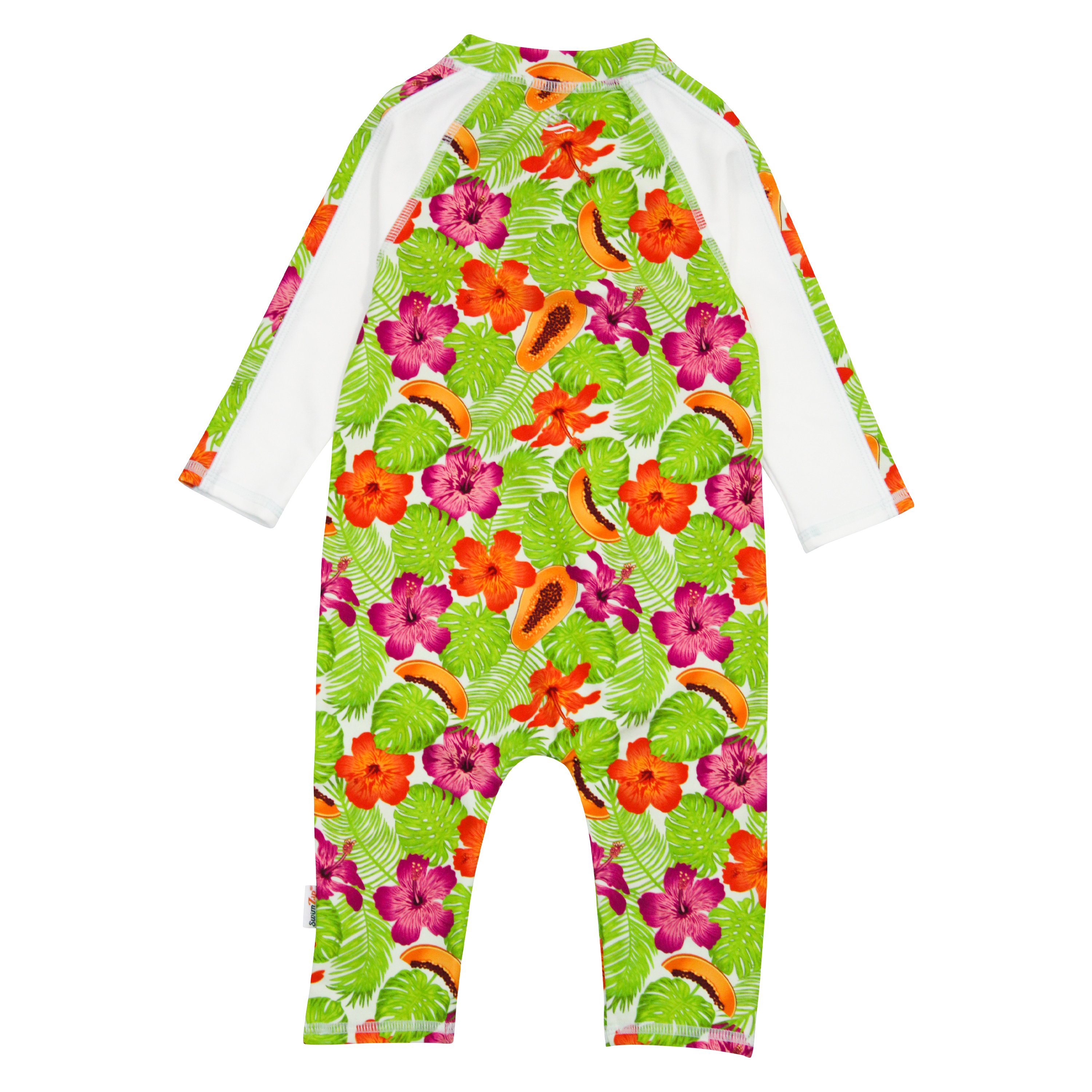 Sunsuit - Long Sleeve Romper Swimsuit | "Hibiscus"-SwimZip UPF 50+ Sun Protective Swimwear & UV Zipper Rash Guards-pos6