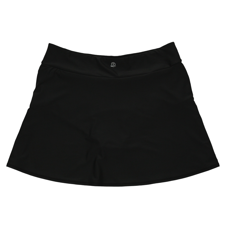 Women's A-Line Swim Skirt Swim Bottom | "Black"-SwimZip UPF 50+ Sun Protective Swimwear & UV Zipper Rash Guards-pos7