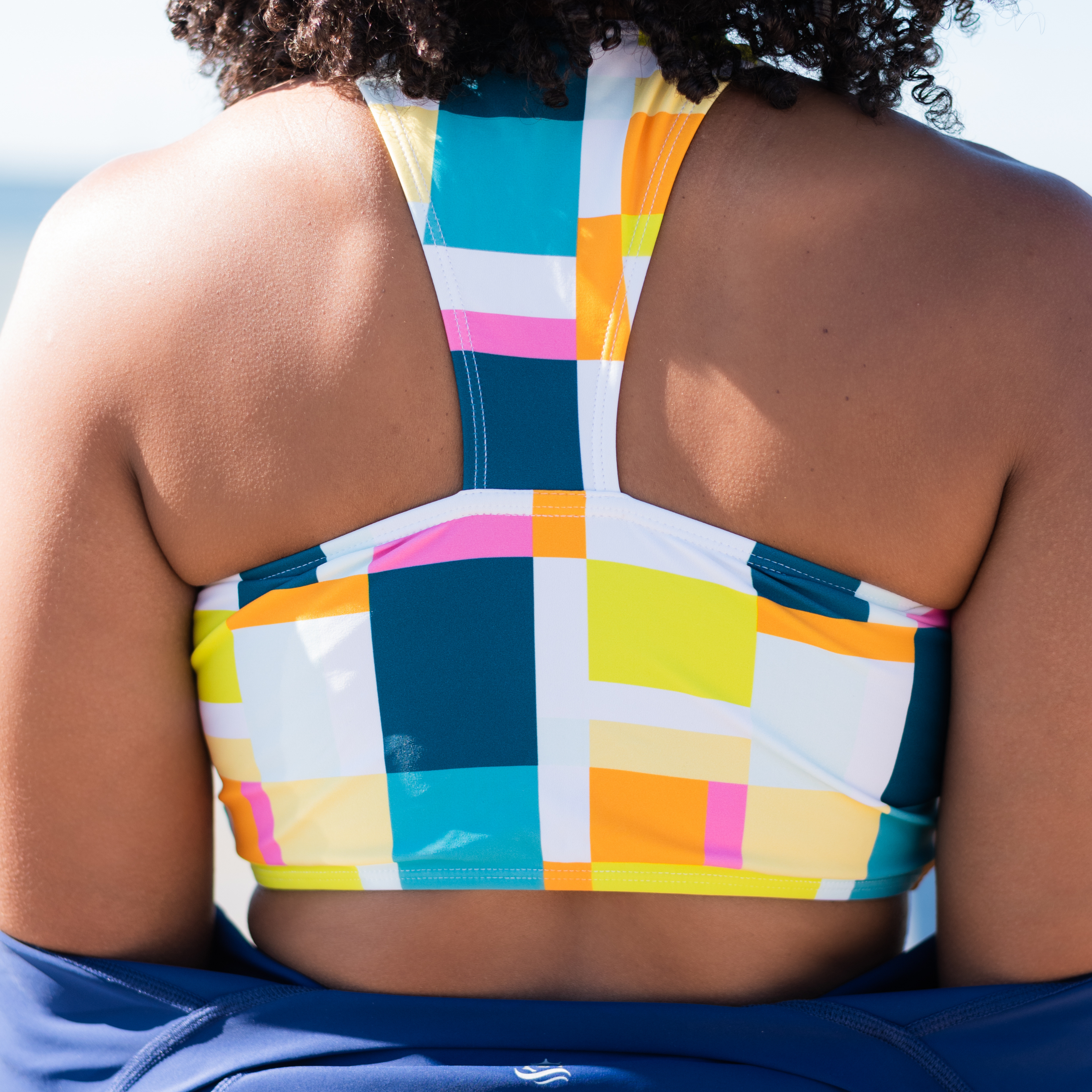 Women's Halter Bikini Top | "Check It Out"-SwimZip UPF 50+ Sun Protective Swimwear & UV Zipper Rash Guards-pos5