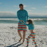 Men's 8" Swim Trunks Boxer Brief Liner | "Rainbow"