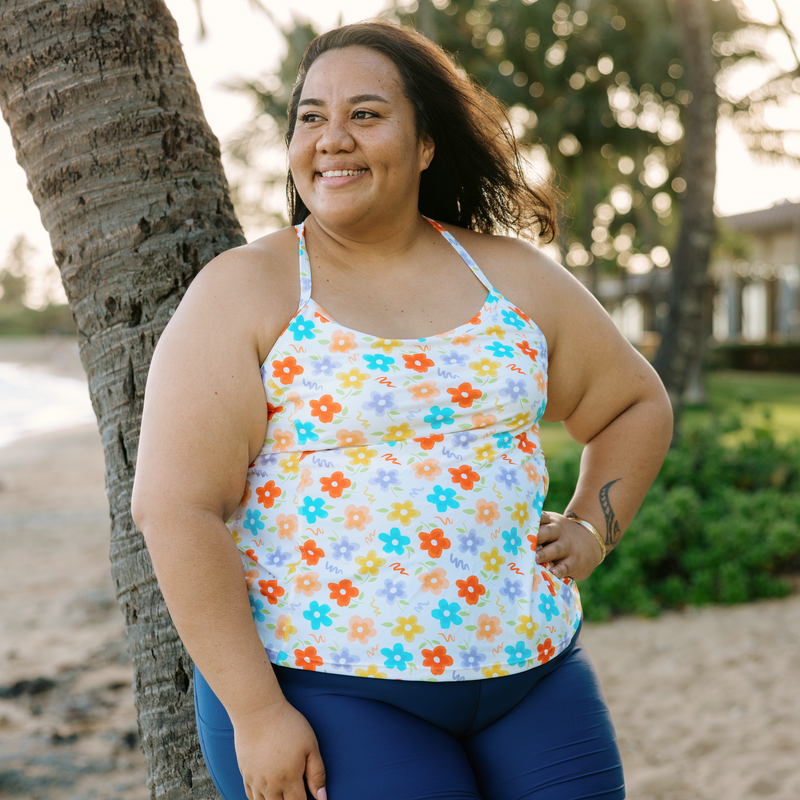 Women’s Strappy A-Line Tankini Top | “Blossom”-SwimZip UPF 50+ Sun Protective Swimwear & UV Zipper Rash Guards-pos7