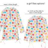 Girls Long Sleeve Swim Dress Cover Up | "Blossom"-SwimZip UPF 50+ Sun Protective Swimwear & UV Zipper Rash Guards-pos6