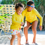 Kids Euro Swim Shorties | "Blossom"-SwimZip UPF 50+ Sun Protective Swimwear & UV Zipper Rash Guards-pos6