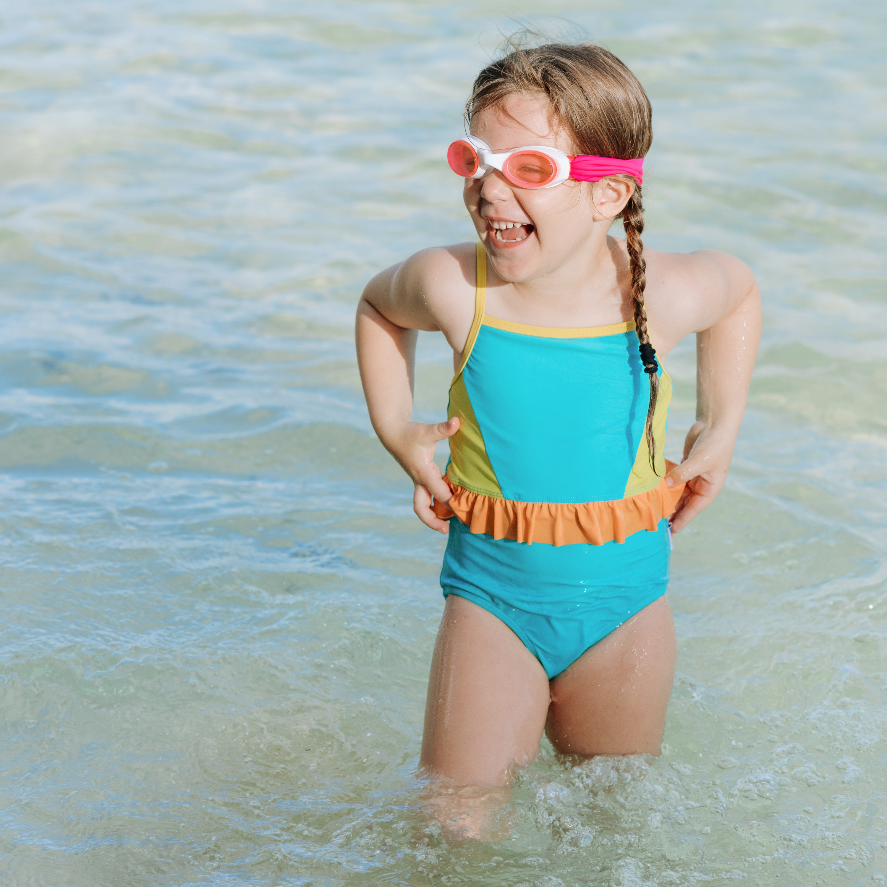 Girls one piece rashguard swimsuit hotsell