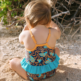 Girls One-Piece Swimsuit + Long Sleeve Rash Guard Set (2 Piece) | "Deep Dive"-SwimZip UPF 50+ Sun Protective Swimwear & UV Zipper Rash Guards-pos6