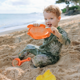 Sunsuit - Long Sleeve Romper Swimsuit | "Hawaiian Rainforest"-SwimZip UPF 50+ Sun Protective Swimwear & UV Zipper Rash Guards-pos7