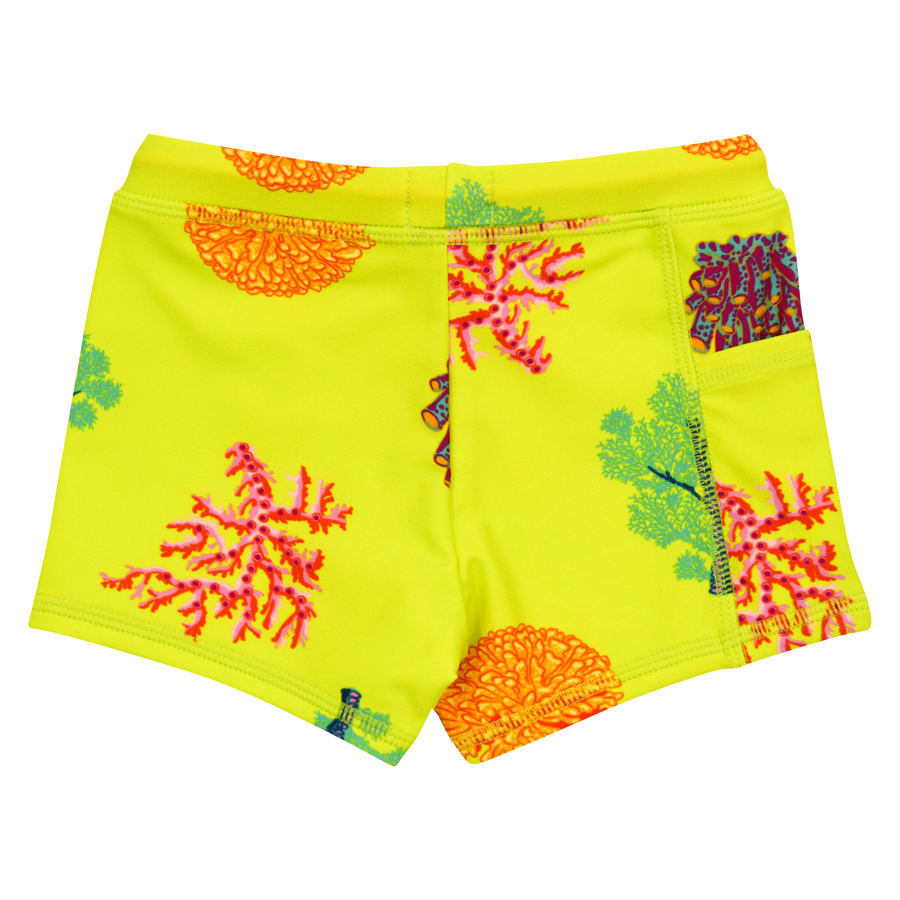 Kids Euro Swim Shorties | "Coral"-SwimZip UPF 50+ Sun Protective Swimwear & UV Zipper Rash Guards-pos6