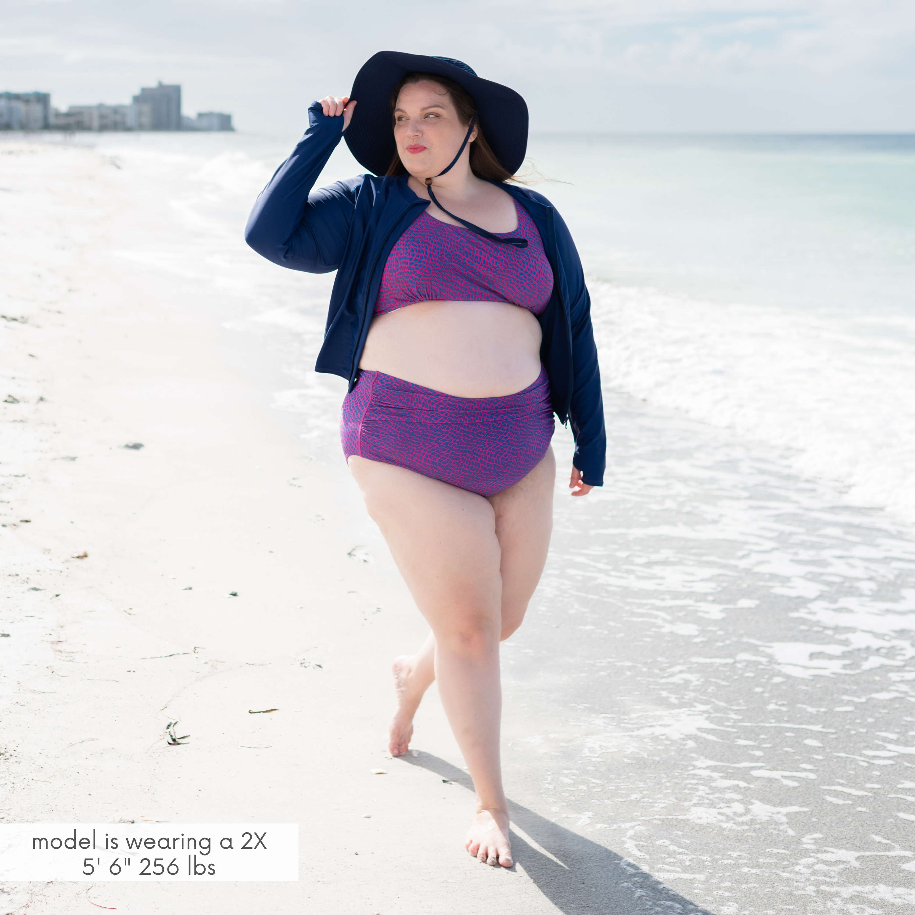 Women's Scoop Neck Bikini Top Plus Size | "In Disguise"-SwimZip UPF 50+ Sun Protective Swimwear & UV Zipper Rash Guards-pos2