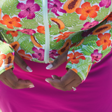 Women's Long Sleeve Crop Rash Guard | “Hibiscus”-SwimZip UPF 50+ Sun Protective Swimwear & UV Zipper Rash Guards-pos6