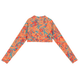 Girls Long Sleeve Crop Rash Guard | "Swirl"-SwimZip UPF 50+ Sun Protective Swimwear & UV Zipper Rash Guards-pos6