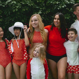Women's Half Zip Swim Dress Cover Up | "Fiesta Red"
