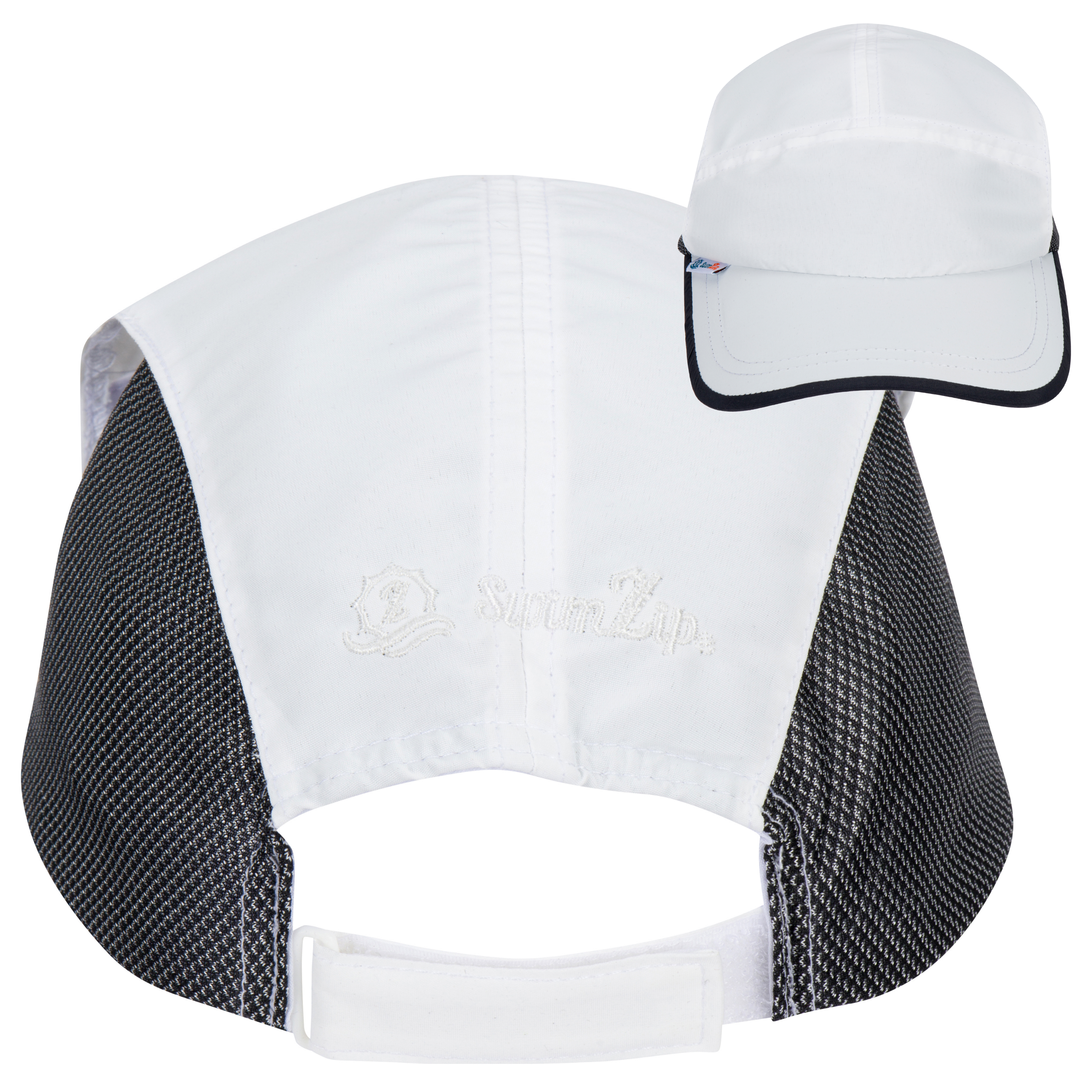 Adjustable UPF Baseball Hat - one-size fits all | White-1 Size-White-SwimZip UPF 50+ Sun Protective Swimwear & UV Zipper Rash Guards-pos5