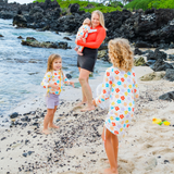 Girls Long Sleeve Rash Guard + Tankini Shorts Set (3 Piece) | "Blossom"-SwimZip UPF 50+ Sun Protective Swimwear & UV Zipper Rash Guards-pos7