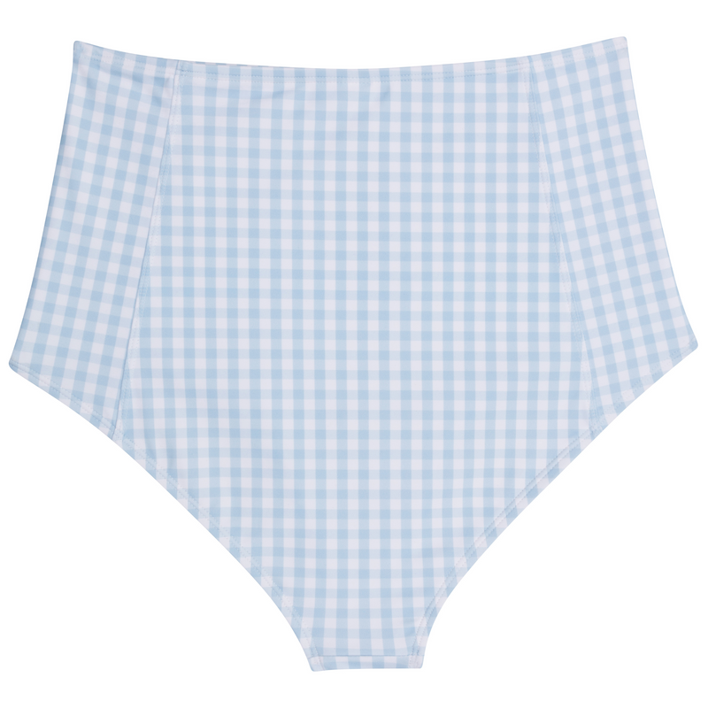 Women's High Waist Bikini Bottoms | "Blue Gingham"-SwimZip UPF 50+ Sun Protective Swimwear & UV Zipper Rash Guards-pos7