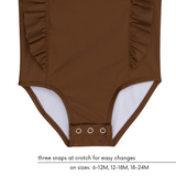 Girls Ruffle One-Piece Swimsuit | "Too Sweet" Cold Brew-SwimZip UPF 50+ Sun Protective Swimwear & UV Zipper Rash Guards-pos7
