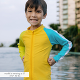 Kids UPF 50+ Long Sleeve Zipper Rash Guard Swim Shirt | "Color Pop"-SwimZip UPF 50+ Sun Protective Swimwear & UV Zipper Rash Guards-pos7