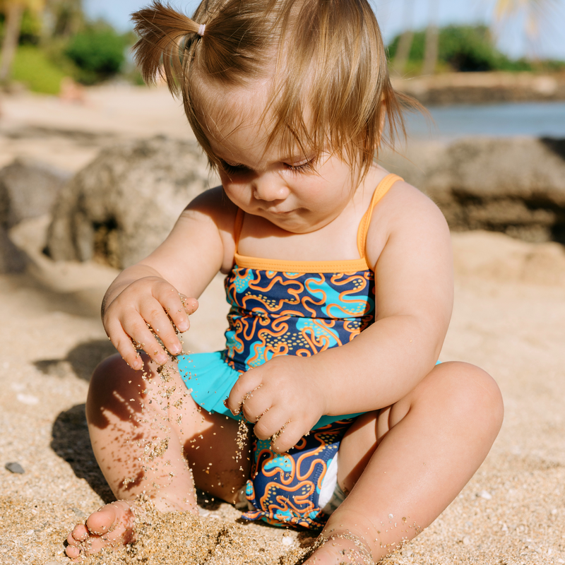 Girls One-Piece Swimsuit + Long Sleeve Rash Guard Set (2 Piece) | "Deep Dive"-SwimZip UPF 50+ Sun Protective Swimwear & UV Zipper Rash Guards-pos7