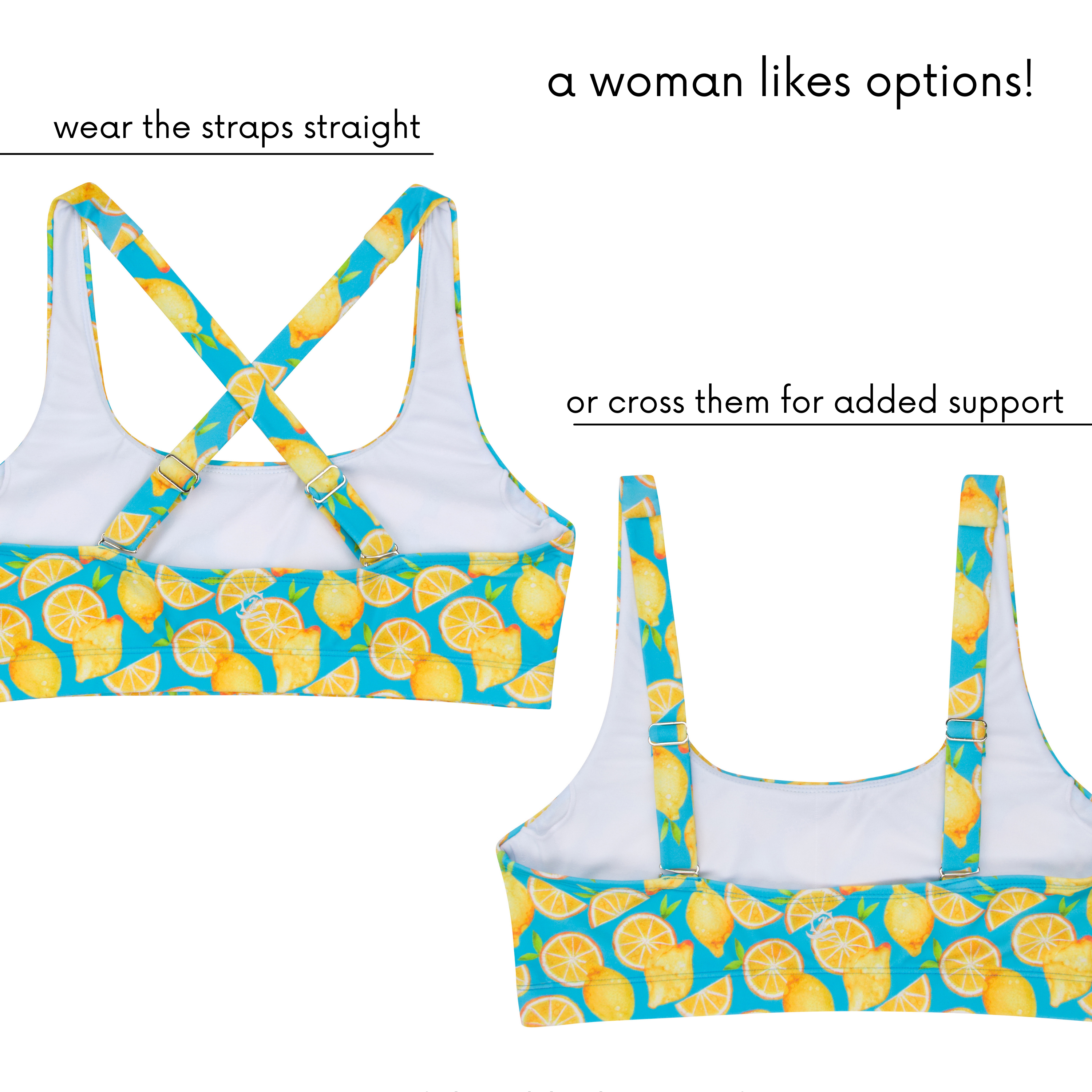 Women's Scoop Neck Bikini Top | "Lemons"-SwimZip UPF 50+ Sun Protective Swimwear & UV Zipper Rash Guards-pos7