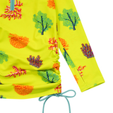 Girls Long Sleeve Swim Dress Cover Up | "Coral"-SwimZip UPF 50+ Sun Protective Swimwear & UV Zipper Rash Guards-pos7