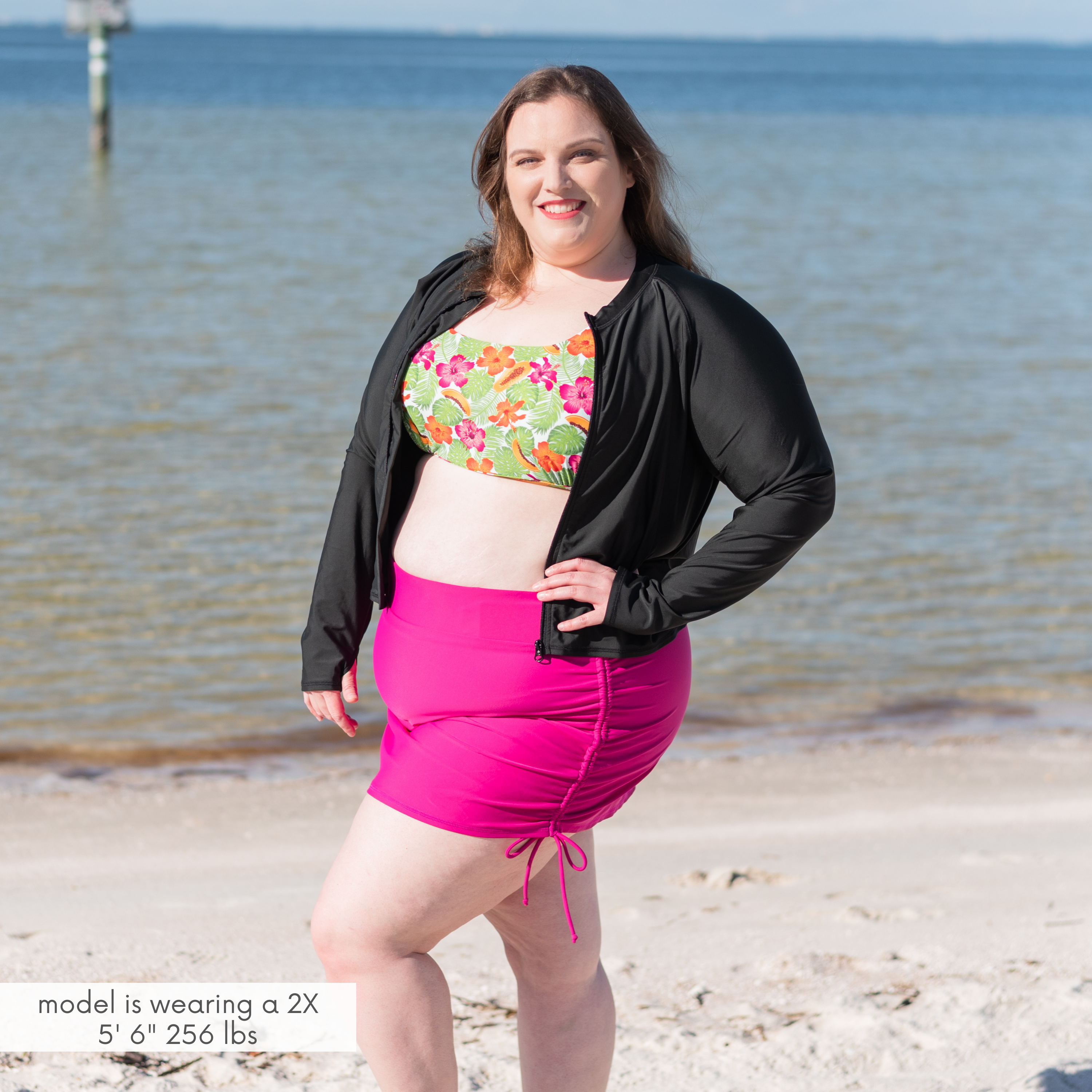 Women's skirted bathing suit top bottoms