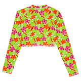 Women's Long Sleeve Crop Rash Guard | “Hibiscus”-SwimZip UPF 50+ Sun Protective Swimwear & UV Zipper Rash Guards-pos7