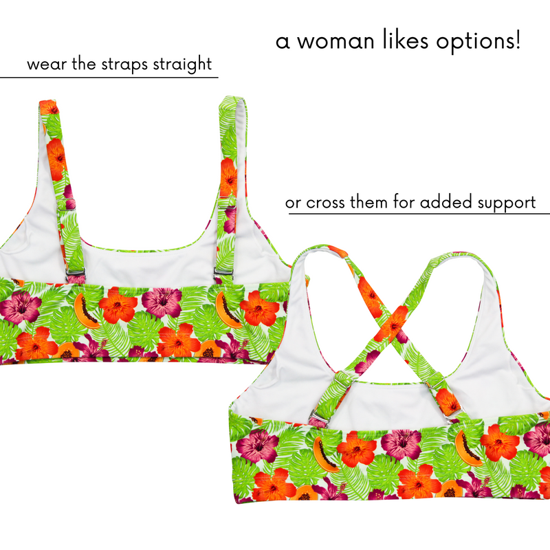 Women's Scoop Neck Bikini Top | "Hibiscus"-SwimZip UPF 50+ Sun Protective Swimwear & UV Zipper Rash Guards-pos7