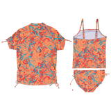 Girls Short Sleeve Rash Guard + Tankini Bikini Set (3 Piece) | "Swirl”-SwimZip UPF 50+ Sun Protective Swimwear & UV Zipper Rash Guards-pos7