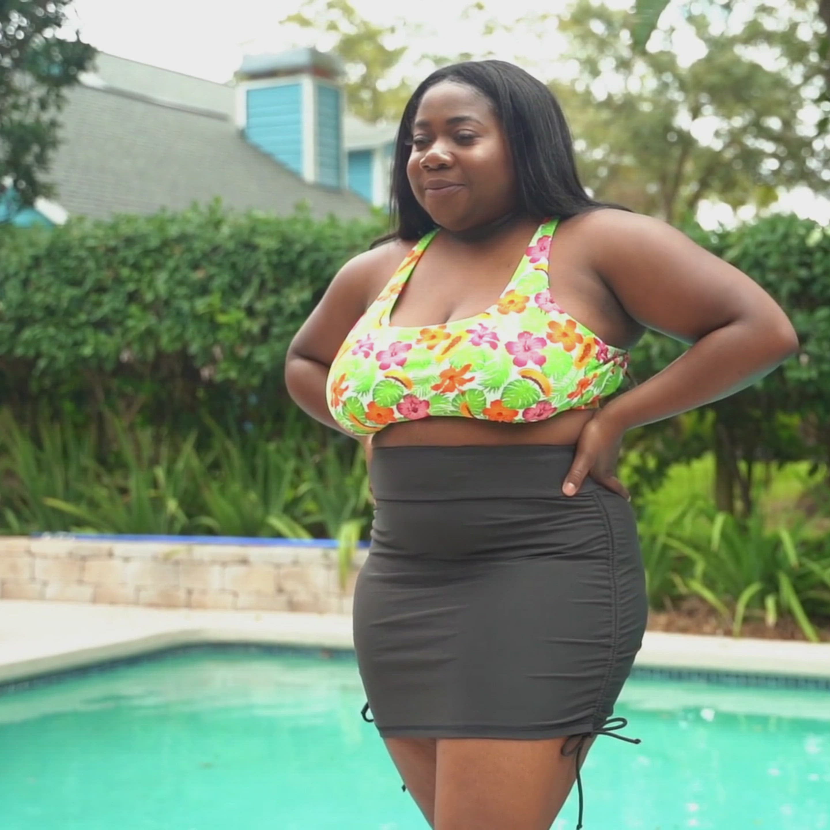 Plus size swim skirt long online