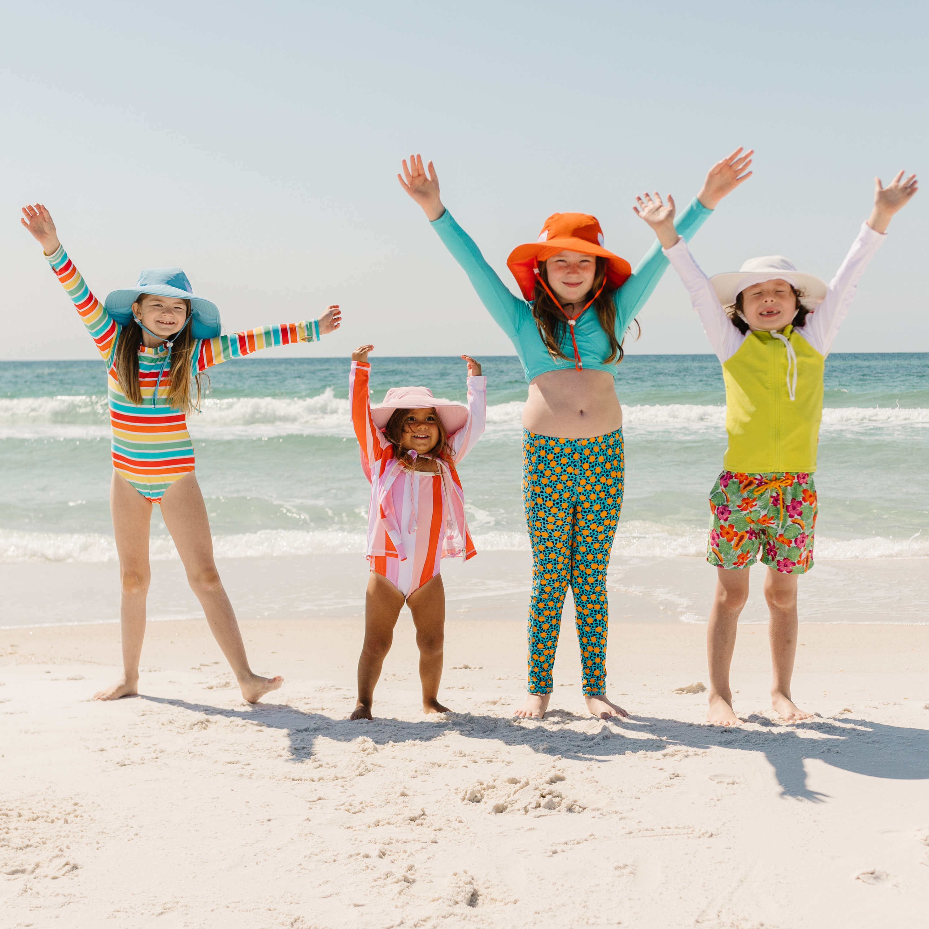 Kids Wide Brim + Flap Neck Sun Protective Adventure Hat - White-SwimZip UPF 50+ Sun Protective Swimwear & UV Zipper Rash Guards-pos8