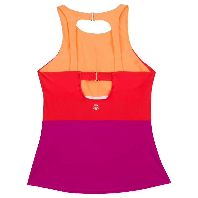 Women’s High Neck Fitted Tankini Top | “Color Pop”-SwimZip UPF 50+ Sun Protective Swimwear & UV Zipper Rash Guards-pos7