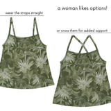 Women’s Strappy A-Line Tankini Top | “Hawaiian Rainforest”-SwimZip UPF 50+ Sun Protective Swimwear & UV Zipper Rash Guards-pos5