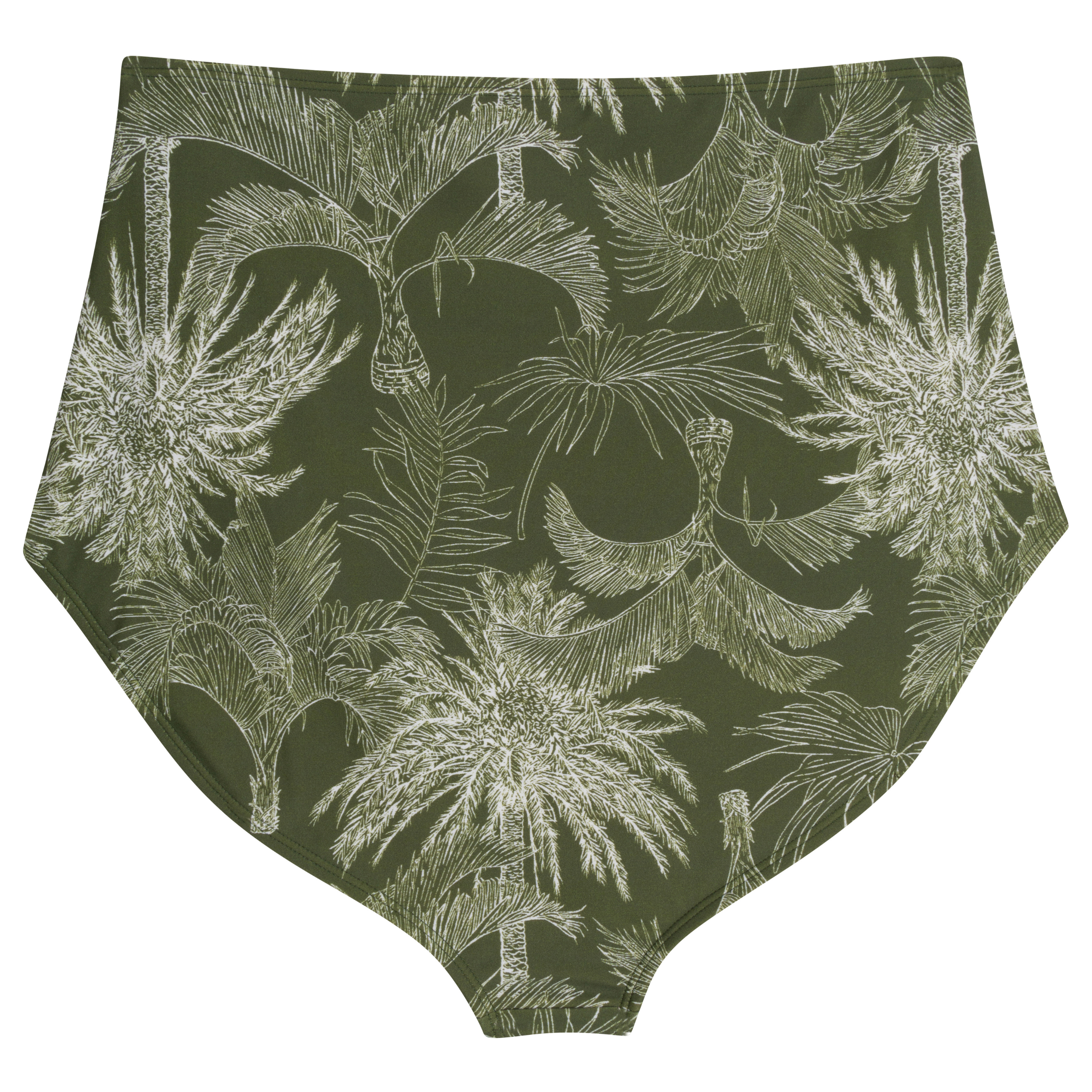 Women's High Waist Bikini Bottoms Ruched | "Hawaiian Rainforest"-SwimZip UPF 50+ Sun Protective Swimwear & UV Zipper Rash Guards-pos9