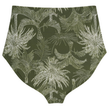Women's High Waist Bikini Bottoms Ruched | "Hawaiian Rainforest"-SwimZip UPF 50+ Sun Protective Swimwear & UV Zipper Rash Guards-pos8