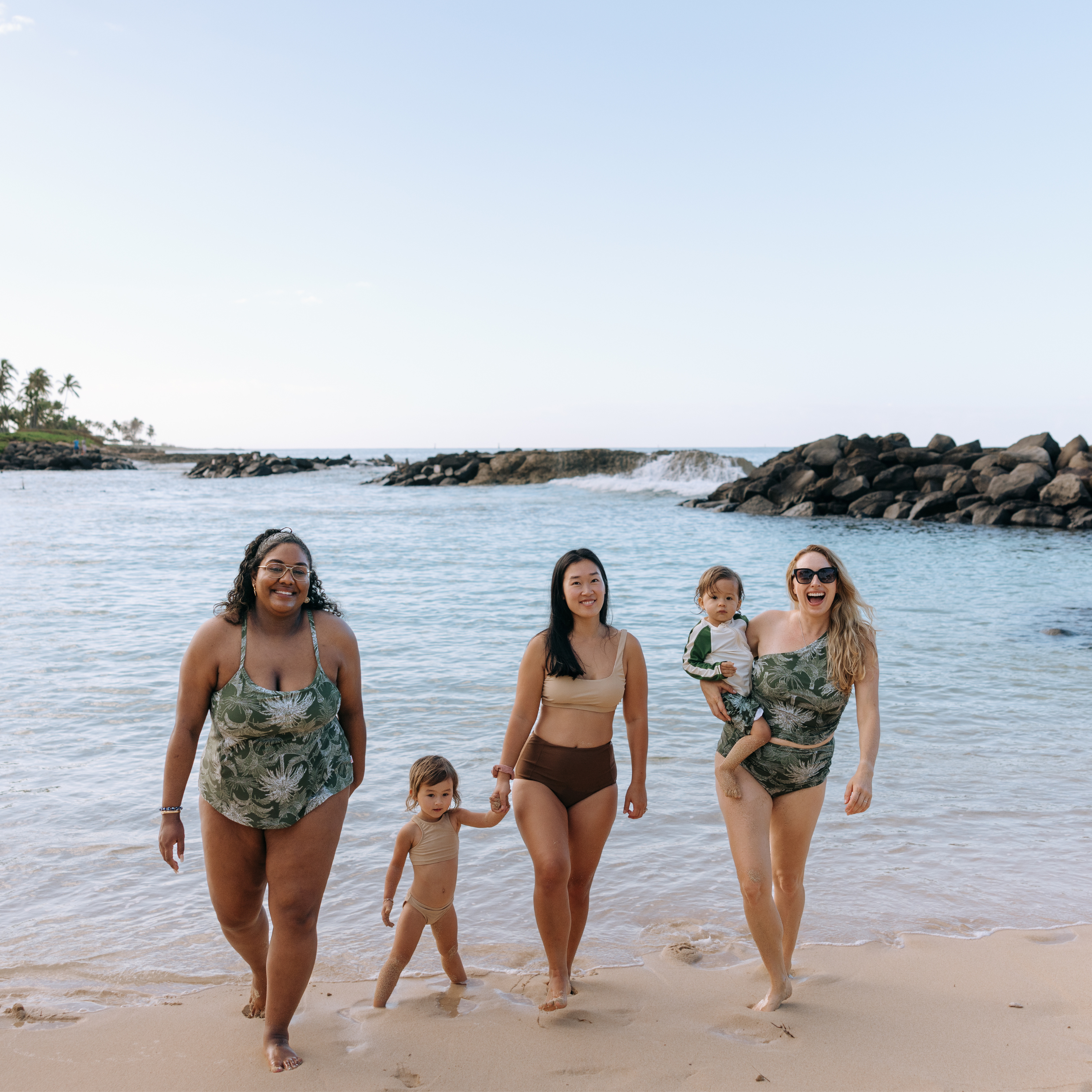 Boys Long Sleeve Zipper Rash Guard and Swim Trunk Set | "Hawaiian Rainforest"-SwimZip UPF 50+ Sun Protective Swimwear & UV Zipper Rash Guards-pos8