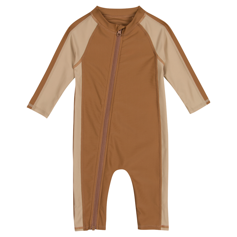 Sunsuit - Long Sleeve Romper Swimsuit | "Canyon Haze"-0-6 Month-Canyon Haze-SwimZip UPF 50+ Sun Protective Swimwear & UV Zipper Rash Guards-pos1