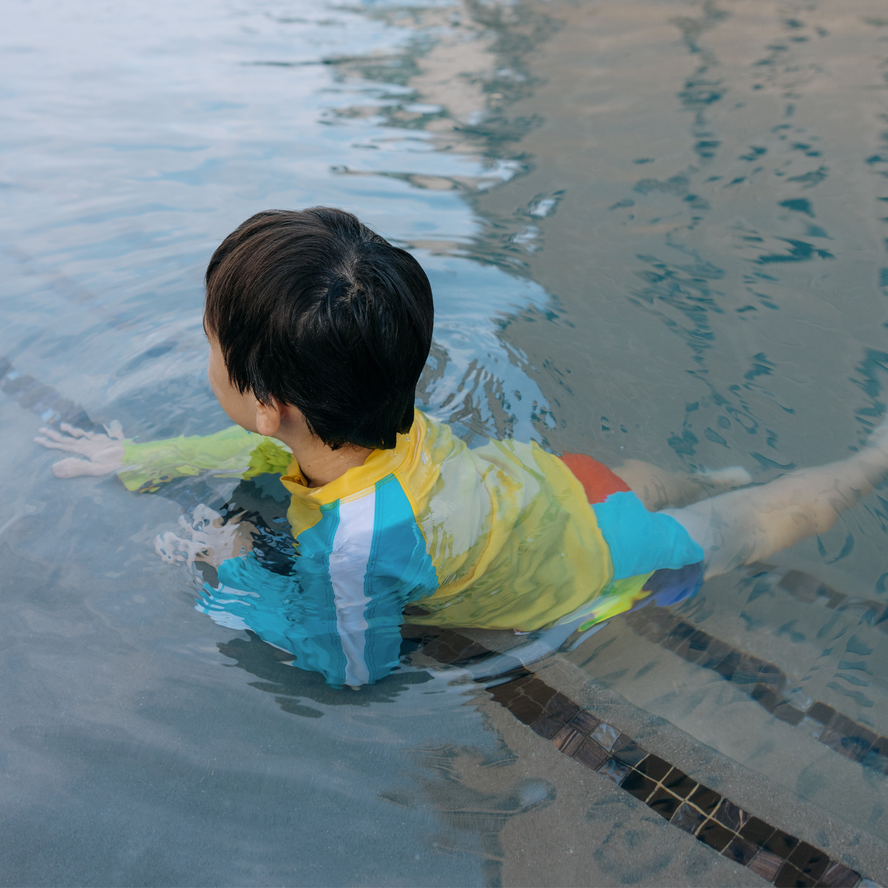 Kids UPF 50+ Long Sleeve Zipper Rash Guard Swim Shirt | Color Pop