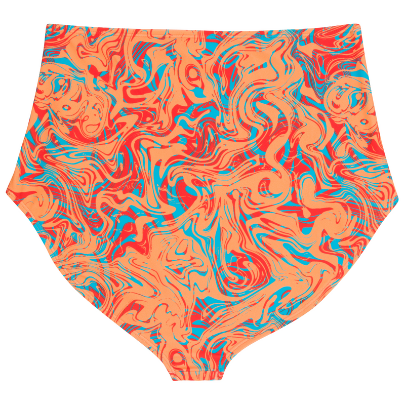 Women's High Waist Bikini Bottoms Ruched | "Swirl"-SwimZip UPF 50+ Sun Protective Swimwear & UV Zipper Rash Guards-pos9