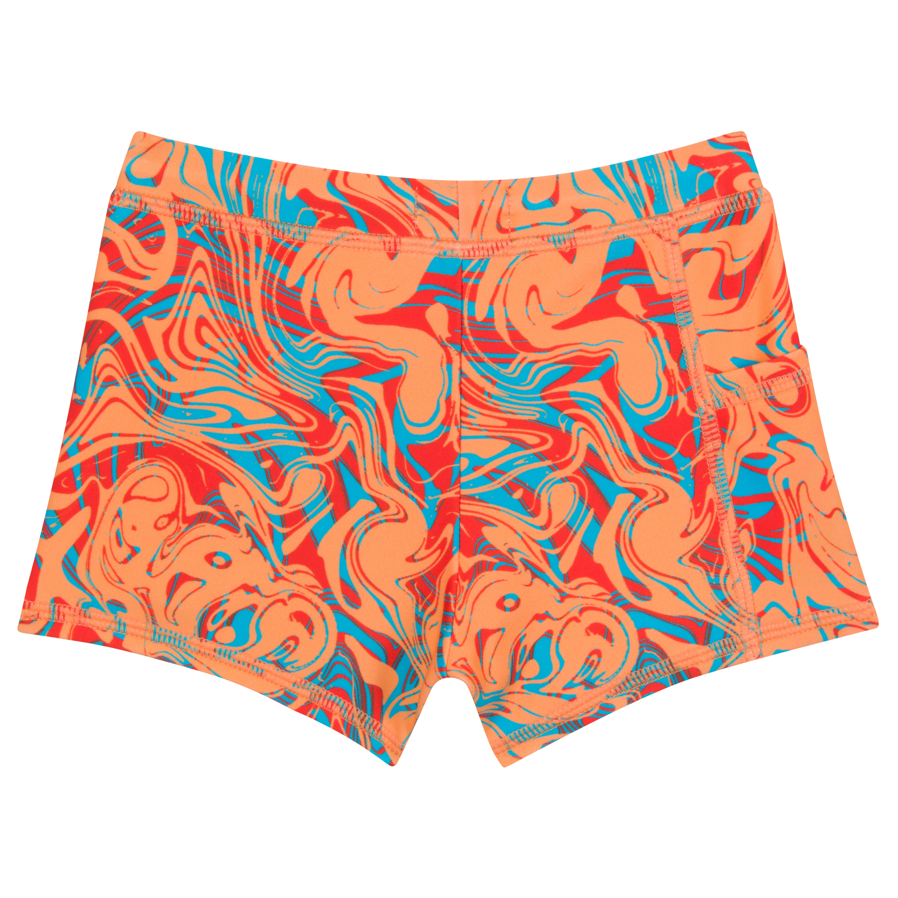 Kids Euro Swim Shorties | "Swirl"-SwimZip UPF 50+ Sun Protective Swimwear & UV Zipper Rash Guards-pos9