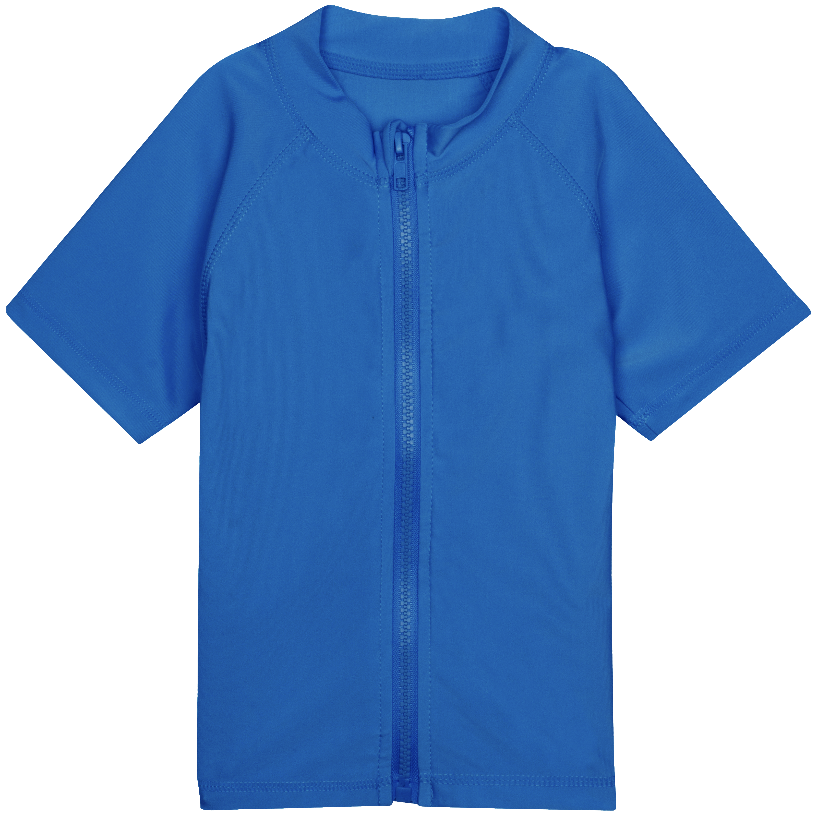 Kids Short Sleeve Zipper Rash Guard Swim Shirt | “Blue”