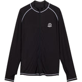 Men's Long Sleeve Rash Guard - “Black with Contrast Stitching”-Small-Black-SwimZip UPF 50+ Sun Protective Swimwear & UV Zipper Rash Guards-pos1
