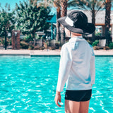 Kids Euro Swim Shorties | "Black"-SwimZip UPF 50+ Sun Protective Swimwear & UV Zipper Rash Guards-pos10