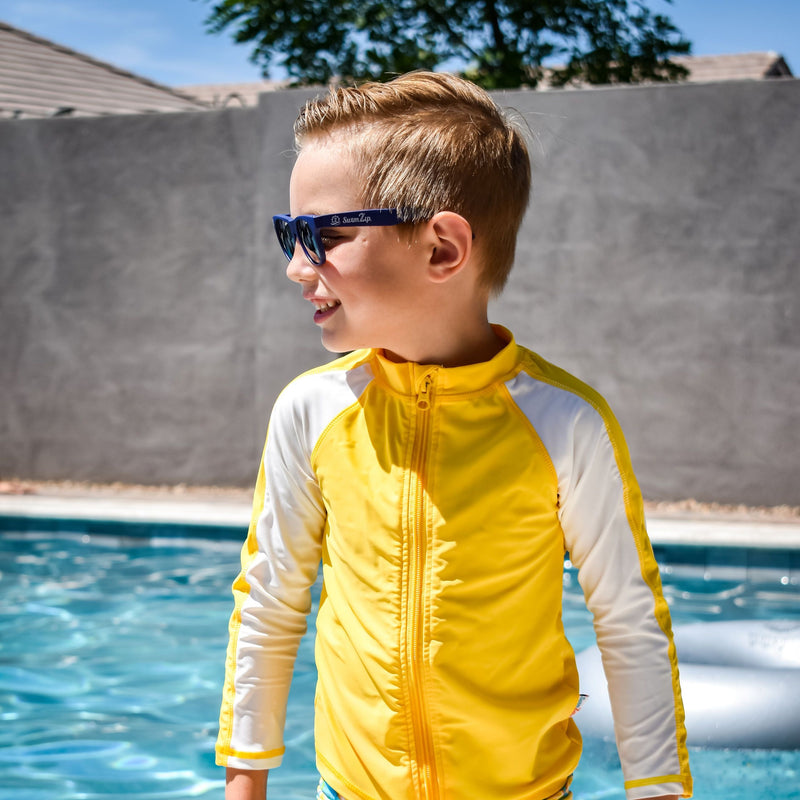 Kids Wayfarer Sunglasses - Navy-SwimZip UPF 50+ Sun Protective Swimwear & UV Zipper Rash Guards-pos10