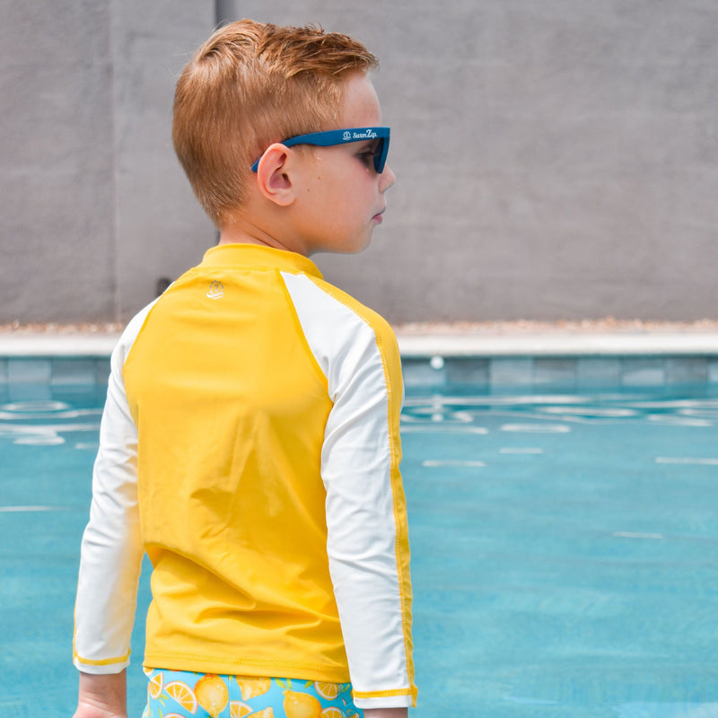 Kids Wayfarer Sunglasses - Navy-SwimZip UPF 50+ Sun Protective Swimwear & UV Zipper Rash Guards-pos11