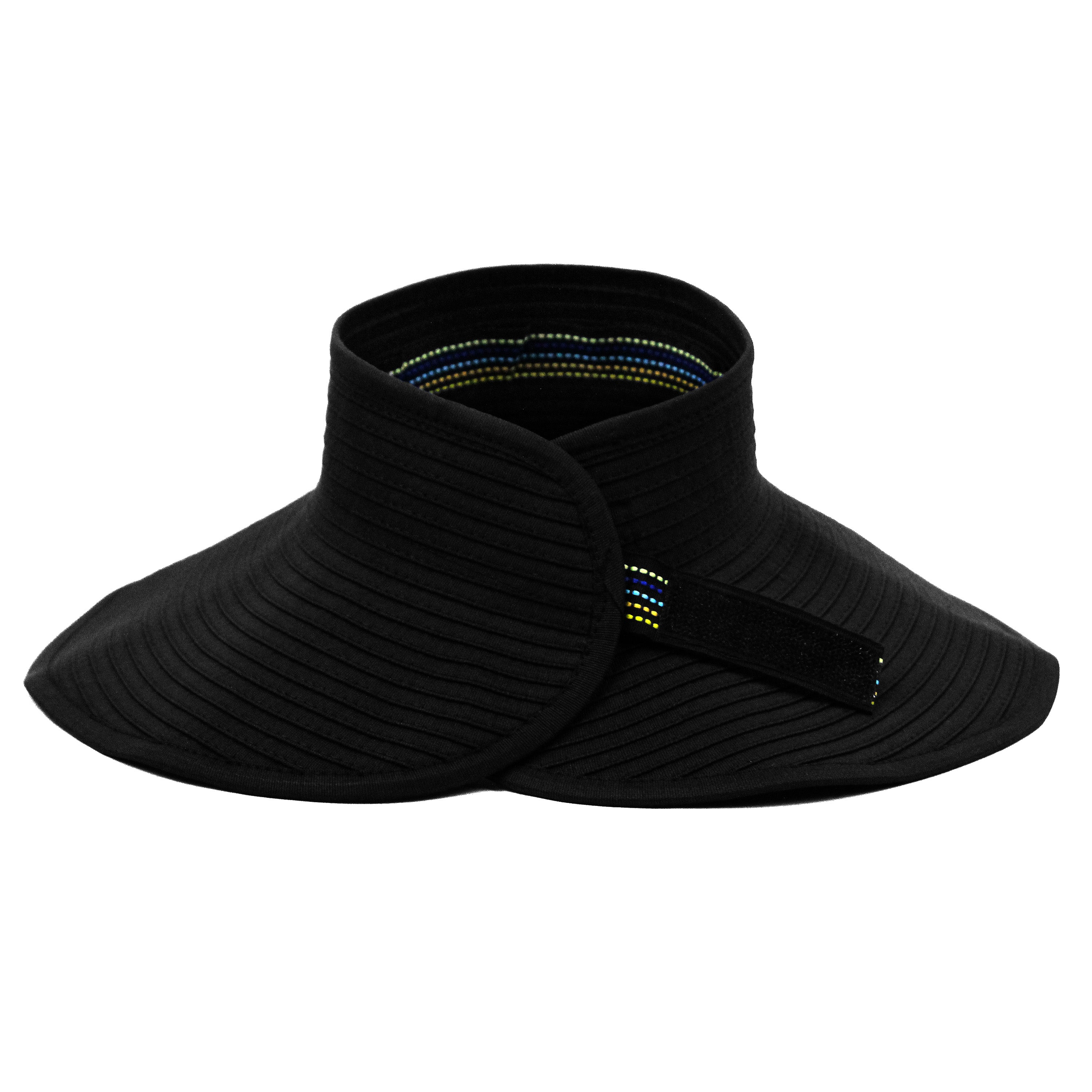 Women's Wide Brim Sun Visor - Black-Adult-Black-SwimZip UPF 50+ Sun Protective Swimwear & UV Zipper Rash Guards-pos3