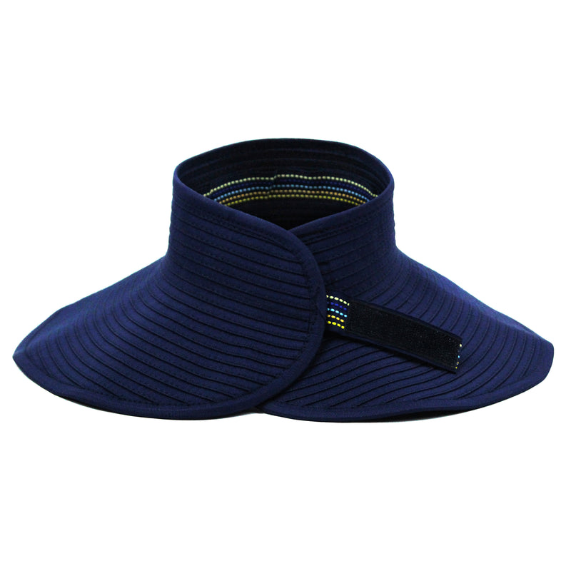 Women's Wide Brim Sun Visor - Navy-Adult-Navy-SwimZip UPF 50+ Sun Protective Swimwear & UV Zipper Rash Guards-pos3