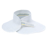 Women's Wide Brim Sun Visor - White-Adult-White-SwimZip UPF 50+ Sun Protective Swimwear & UV Zipper Rash Guards-pos3