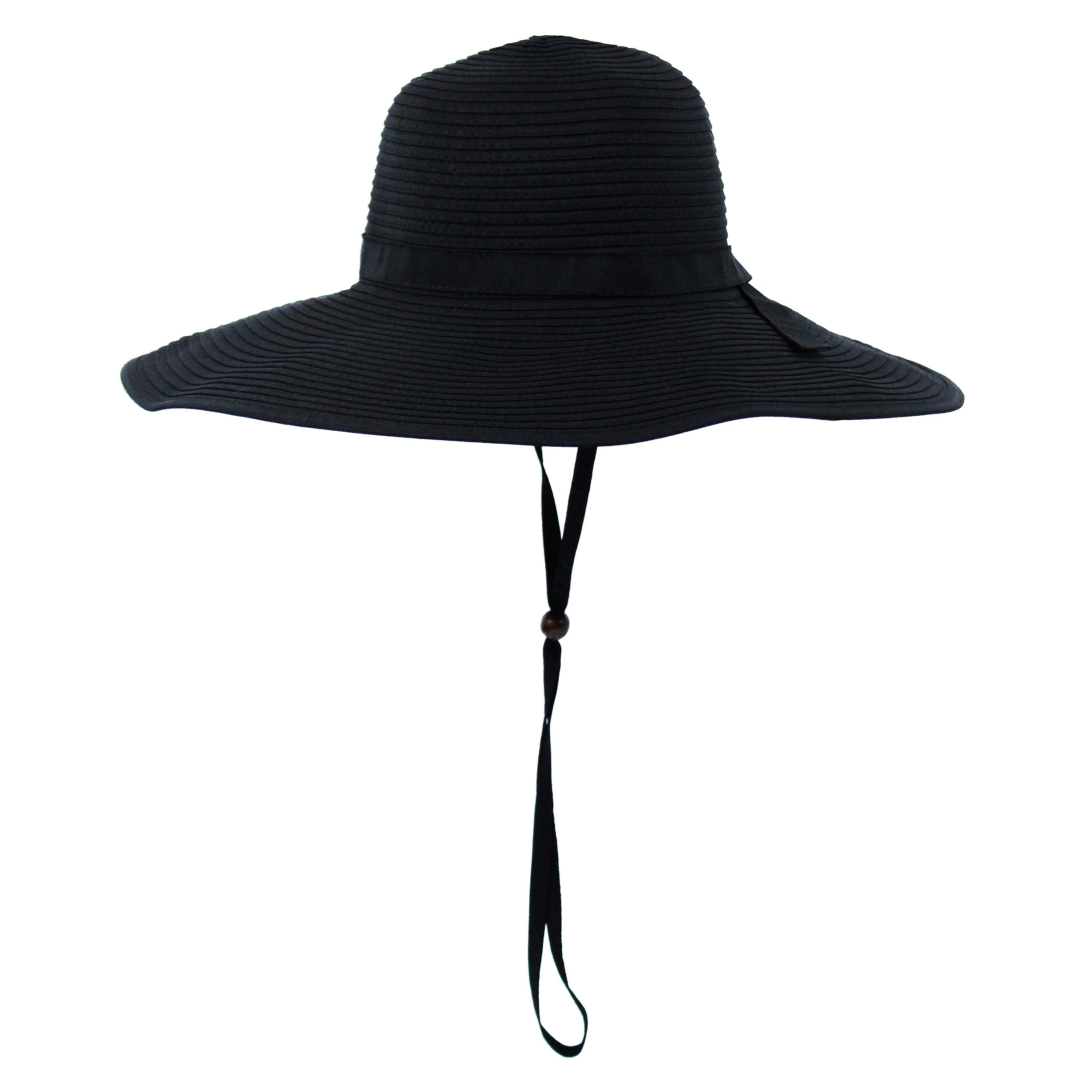 SwimZip Women's Wide Brim Sun Hat - Black - UPF 50+ Sun Protection
