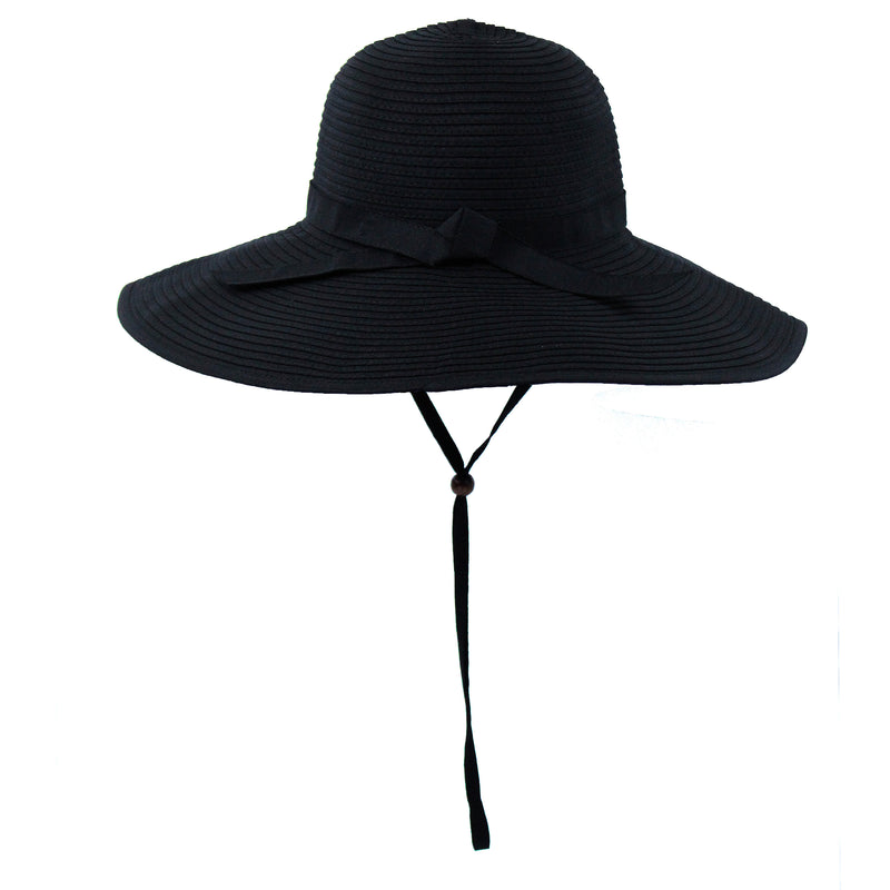 Women's Wide Brim Sun Hat - Black-Adult-Black-SwimZip UPF 50+ Sun Protective Swimwear & UV Zipper Rash Guards-pos4